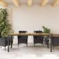 Preview: Gartentisch mit Akazienholz-Platte Schwarz Poly Rattan