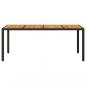 Preview: Gartentisch mit Akazienholz-Platte Schwarz Poly Rattan
