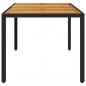 Preview: Gartentisch mit Akazienholz-Platte Schwarz Poly Rattan