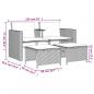 Preview: Gartensofa 2-Sitzer mit Tisch und Hockern Schwarz Poly Rattan