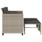 Preview: Gartensofa 2-Sitzer mit Tisch und Hockern Hellgrau Poly Rattan