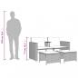 Preview: Gartensofa 2-Sitzer mit Tisch und Hockern Hellgrau Poly Rattan
