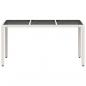 Preview: Gartentisch mit Glasplatte Weiß 150x90x75 cm Poly Rattan