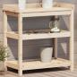 Preview: ARDEBO.de - Pflanztisch mit Ablagen 82,5x45x86,5 cm Massivholz Kiefer