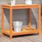 Preview: ARDEBO.de - Pflanztisch Ablage Wachsbraun 82,5x50x75 cm Massivholz Kiefer