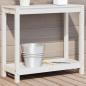 Preview: ARDEBO.de - Pflanztisch mit Ablage Weiß 82,5x35x75 cm Massivholz Kiefer