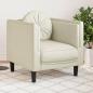 Preview: ARDEBO.de - Sessel mit Kissen Creme Samt