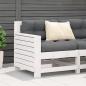 Preview: ARDEBO.de - Gartensofa mit Armlehne und Kissen Weiß Massivholz Kiefer
