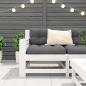 Preview: Gartensofa mit Armlehne und Kissen Weiß Massivholz Kiefer
