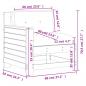 Preview: Gartensofa mit Armlehne und Kissen Weiß Massivholz Kiefer