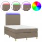 Preview: ARDEBO.de - Boxspringbett mit Matratze & LED Taupe 120x190 cm Stoff