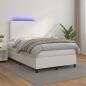 Preview: Boxspringbett mit Matratze & LED Weiß 120x190 cm Kunstleder