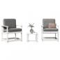 Preview: ARDEBO.de - 3-tlg. Garten-Lounge-Set Weiß Massivholz Kiefer