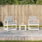 Preview: 3-tlg. Garten-Lounge-Set Weiß Massivholz Kiefer