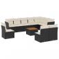 Preview: 11-tlg. Garten-Sofagarnitur mit Kissen Schwarz Poly Rattan