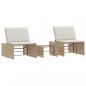 Preview: Sonnenliegen 2 Stk. mit Tisch Beige Poly Rattan