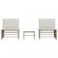 Preview: Sonnenliegen 2 Stk. mit Tisch Beige Poly Rattan