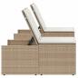 Preview: Sonnenliegen 2 Stk. mit Tisch Beige Poly Rattan