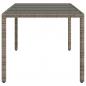 Preview: Gartentisch mit Glasplatte Grau 190x90x75 cm Poly Rattan