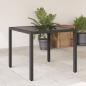 Preview: ARDEBO.de - Gartentisch mit Glasplatte Schwarz 90x90x75 cm Poly Rattan