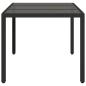 Preview: Gartentisch mit Glasplatte Schwarz 150x90x75 cm Poly Rattan