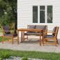 Preview: ARDEBO.de - 4-tlg. Garten-Essgruppe mit Kissen Massivholz Akazie