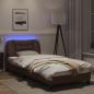Preview: Bettgestell mit LED Braun 80x200 cm Kunstleder