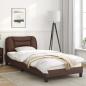 Preview: Bettgestell mit LED Braun 80x200 cm Kunstleder