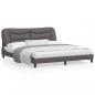 Preview: ARDEBO.de - Bettgestell mit LED Grau 180x200 cm Kunstleder