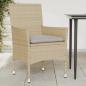 Preview: ARDEBO.de - Gartenstühle mit Kissen 2 Stk. Beige Poly Rattan