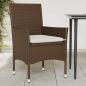 Preview: ARDEBO.de - Gartenstühle mit Kissen 2 Stk. Braun Poly Rattan