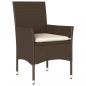 Preview: Gartenstühle mit Kissen 2 Stk. Braun Poly Rattan