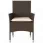 Preview: Gartenstühle mit Kissen 2 Stk. Braun Poly Rattan