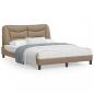 Preview: ARDEBO.de - Bettgestell mit LED Cappuccino-Braun 120x200 cm Kunstleder