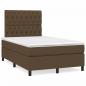 Preview: ARDEBO.de - Boxspringbett mit Matratze & LED Dunkelbraun 120x190 cm Stoff