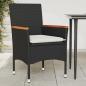 Preview: ARDEBO.de - Gartenstühle mit Kissen 2 Stk. Schwarz Poly Rattan