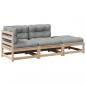 Preview: 3-tlg. Garten-Sofagarnitur mit Kissen Massivholz Kiefer