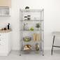 Preview: ARDEBO.de - Lagerregal mit 5 Böden 90x35x180 cm Chrom 250 kg