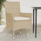 Preview: ARDEBO.de - Gartenstühle mit Kissen 2 Stk. Beige Poly Rattan