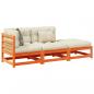 Preview: ARDEBO.de - 3-tlg. Garten-Sofagarnitur mit Kissen Wachsbraun Kiefernholz