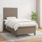 Preview: ARDEBO.de - Boxspringbett mit Matratze Taupe 80x200 cm Stoff