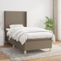 Preview: ARDEBO.de - Boxspringbett mit Matratze Taupe 80x200 cm Stoff