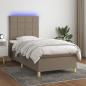 Preview: ARDEBO.de - Boxspringbett mit Matratze & LED Taupe 80x200 cm Stoff