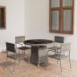 Preview: ARDEBO.de - 5-tlg. Garten-Essgruppe Poly Rattan Anthrazit und Grau
