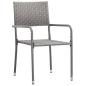 Preview: 5-tlg. Garten-Essgruppe Poly Rattan Anthrazit und Grau