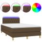 Preview: Boxspringbett mit Matratze & LED Dunkelbraun 120x190 cm Stoff