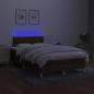 Preview: Boxspringbett mit Matratze & LED Dunkelbraun 120x190 cm Stoff