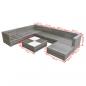 Preview: 8-tlg. Garten-Lounge-Set mit Kissen Poly Rattan Grau