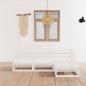 Preview: ARDEBO.de - 4-tlg. Garten-Lounge-Set Weiß Massivholz Kiefer