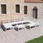 Preview: ARDEBO.de - 10-tlg. Garten-Lounge-Set Weiß Kiefer Massivholz